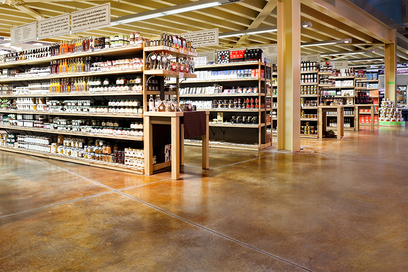 stained concrete grocery store decorative concrete