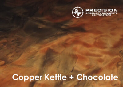 epoxy metallux flooring color sample copper kettle and chocolate