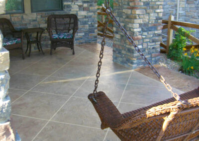 patio concrete resurfacing with stamped design