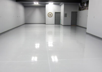cool gray solid epoxy flooring for modern office